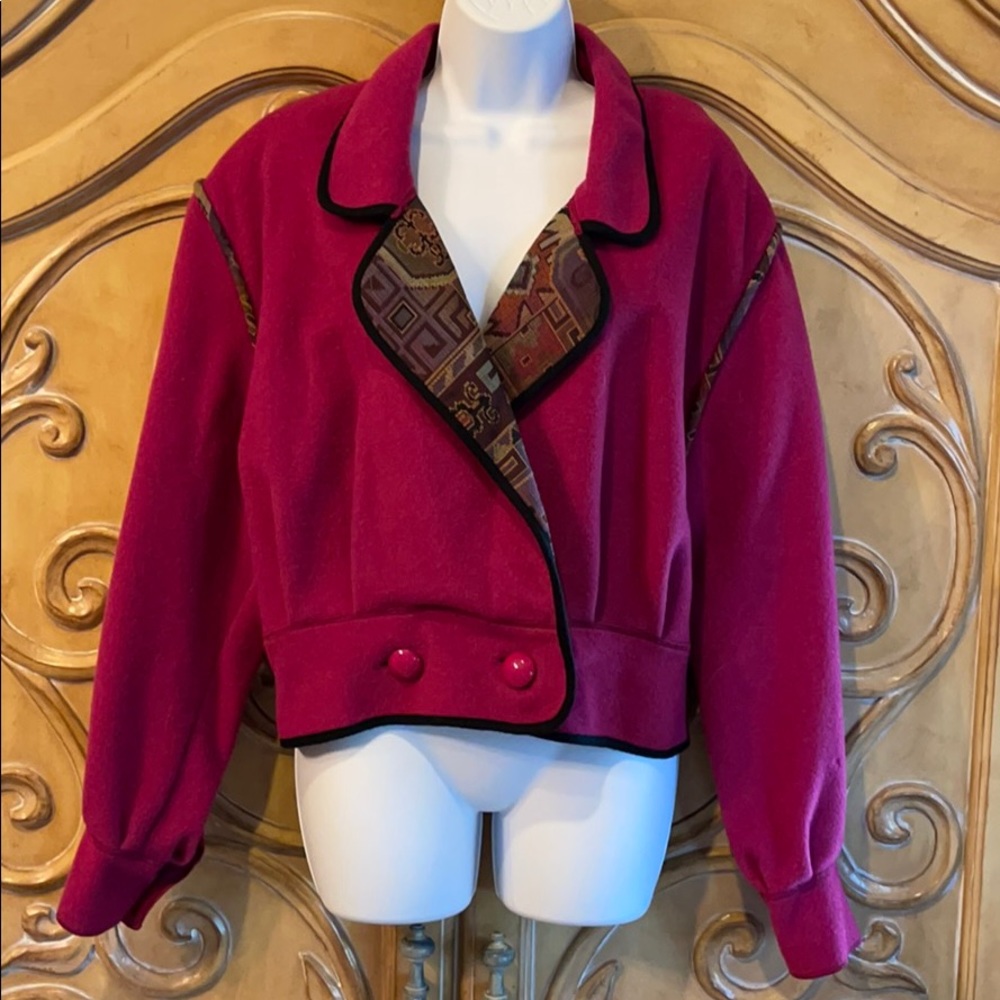 Vintage Fitted Crop Fuschia Jacket